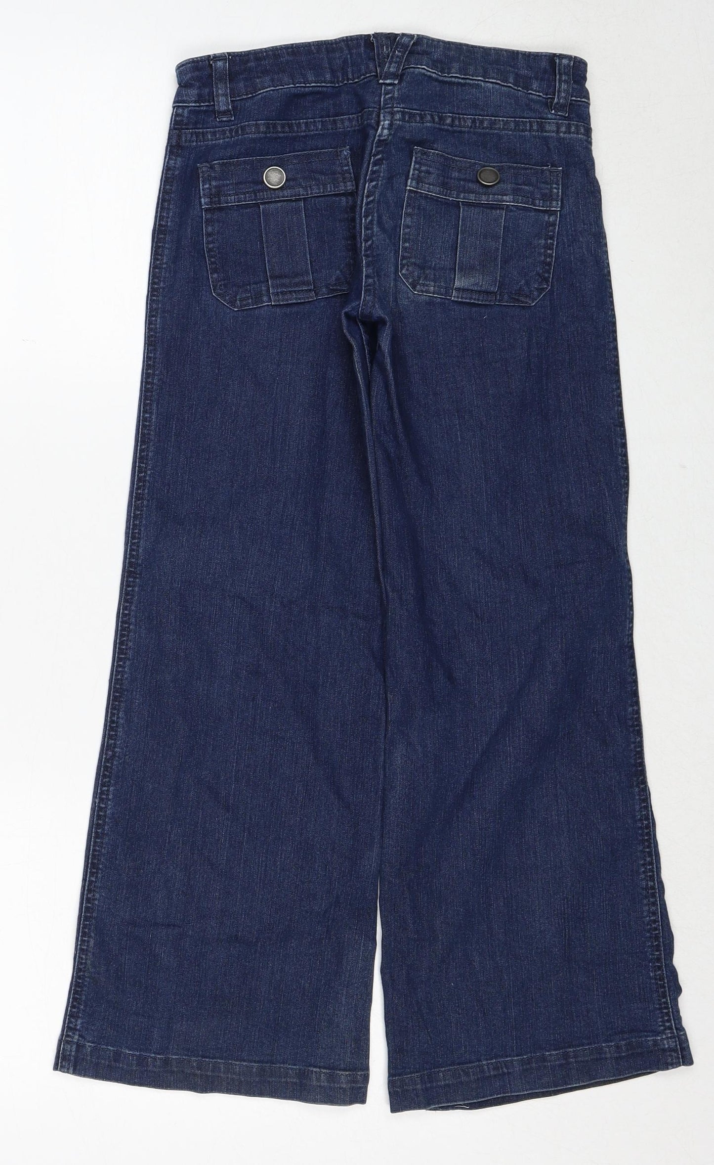 Monsoon Girls Blue Cotton Wide-Leg Jeans Size 8-9 Years Regular