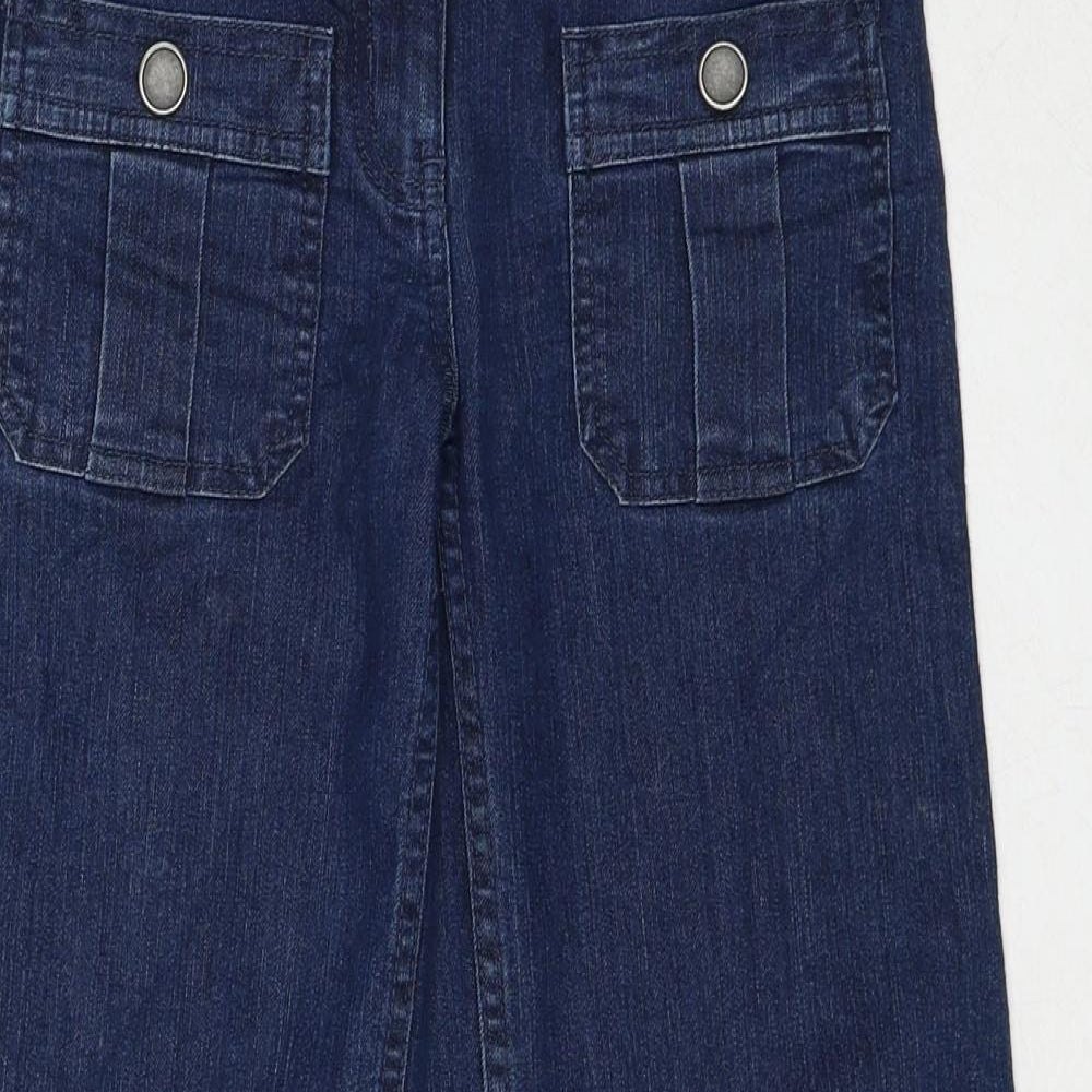 Monsoon Girls Blue Cotton Wide-Leg Jeans Size 8-9 Years Regular