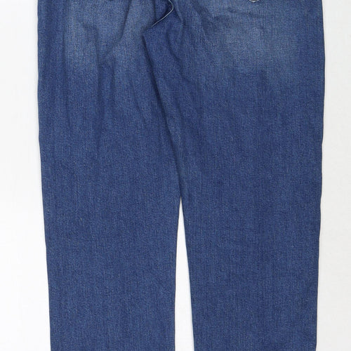 Mint Velvet Womens Blue Cotton Straight Jeans Size 12 Regular Zip