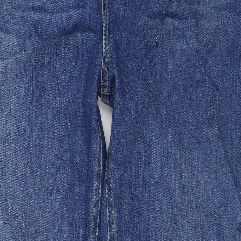 Mint Velvet Womens Blue Cotton Straight Jeans Size 12 Regular Zip