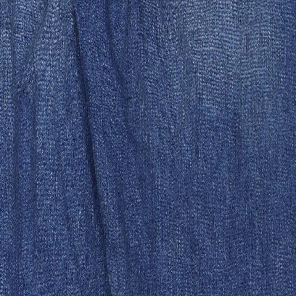 Mint Velvet Womens Blue Cotton Straight Jeans Size 12 Regular Zip