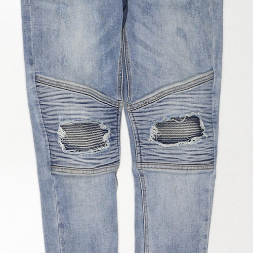 Condemned Nation Mens Blue Cotton Skinny Jeans Size M Regular Zip