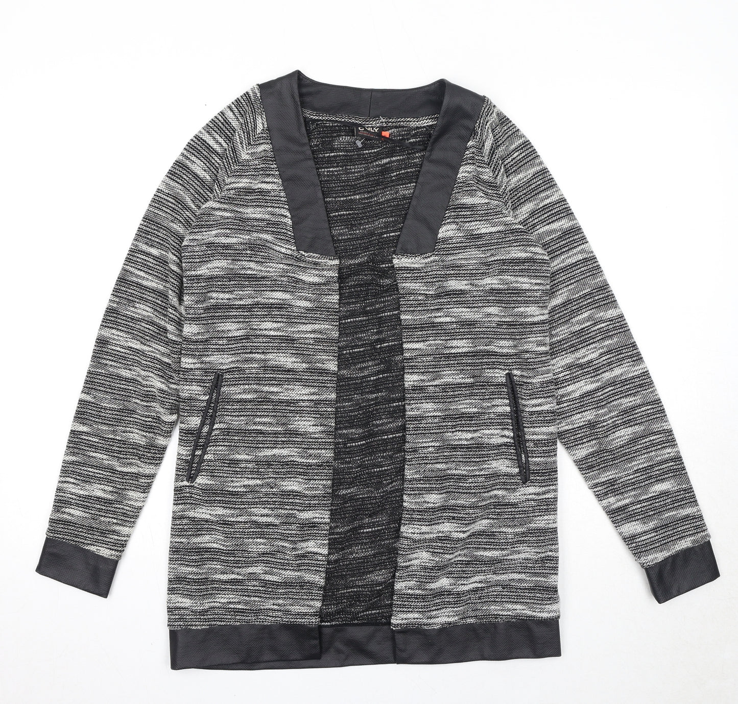 Only Womens Black V-Neck Polyester Cardigan Jumper Size S