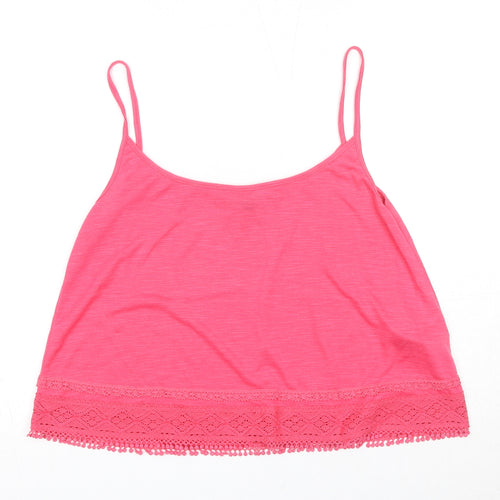 NEXT Womens Pink Cotton Basic Tank Size 14 Round Neck