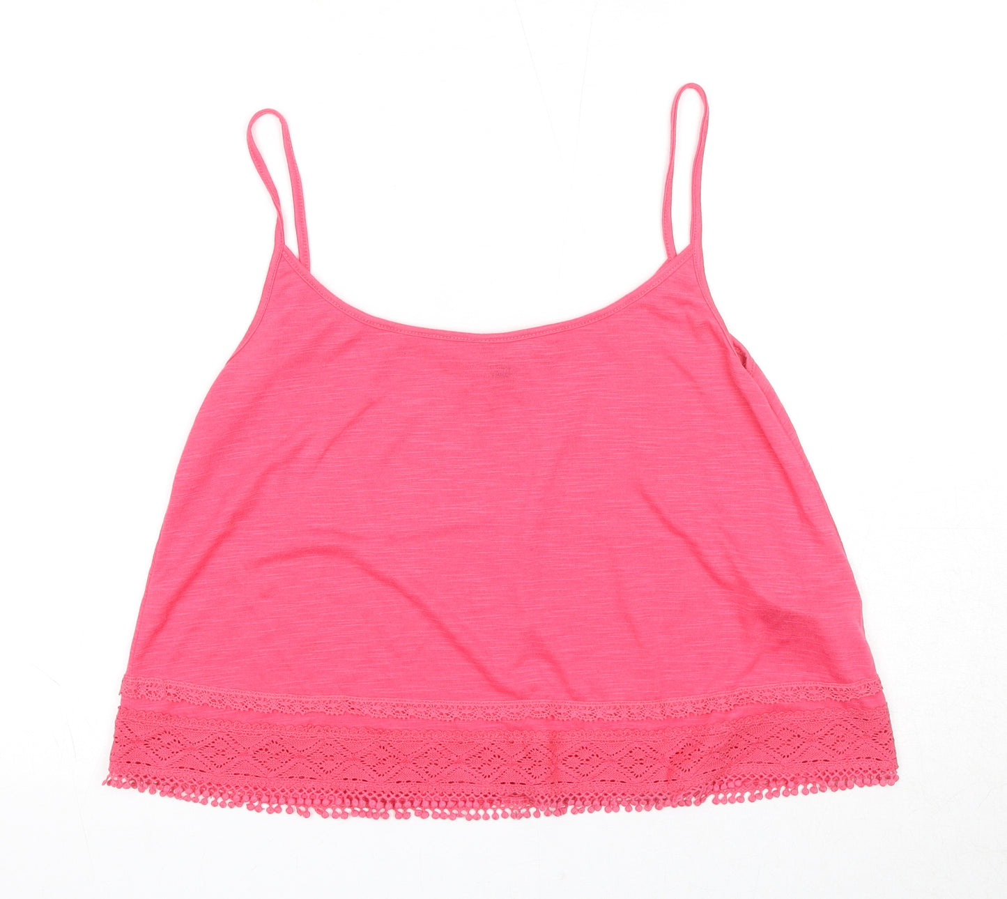 NEXT Womens Pink Cotton Basic Tank Size 14 Round Neck