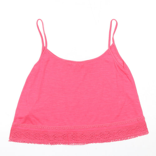 NEXT Womens Pink Cotton Basic Tank Size 14 Round Neck
