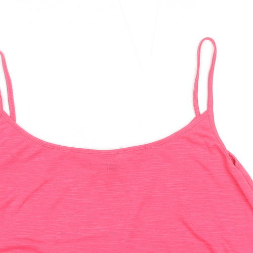 NEXT Womens Pink Cotton Basic Tank Size 14 Round Neck