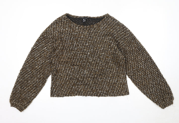New Look Womens Multicoloured Round Neck Acrylic Pullover Jumper Size S