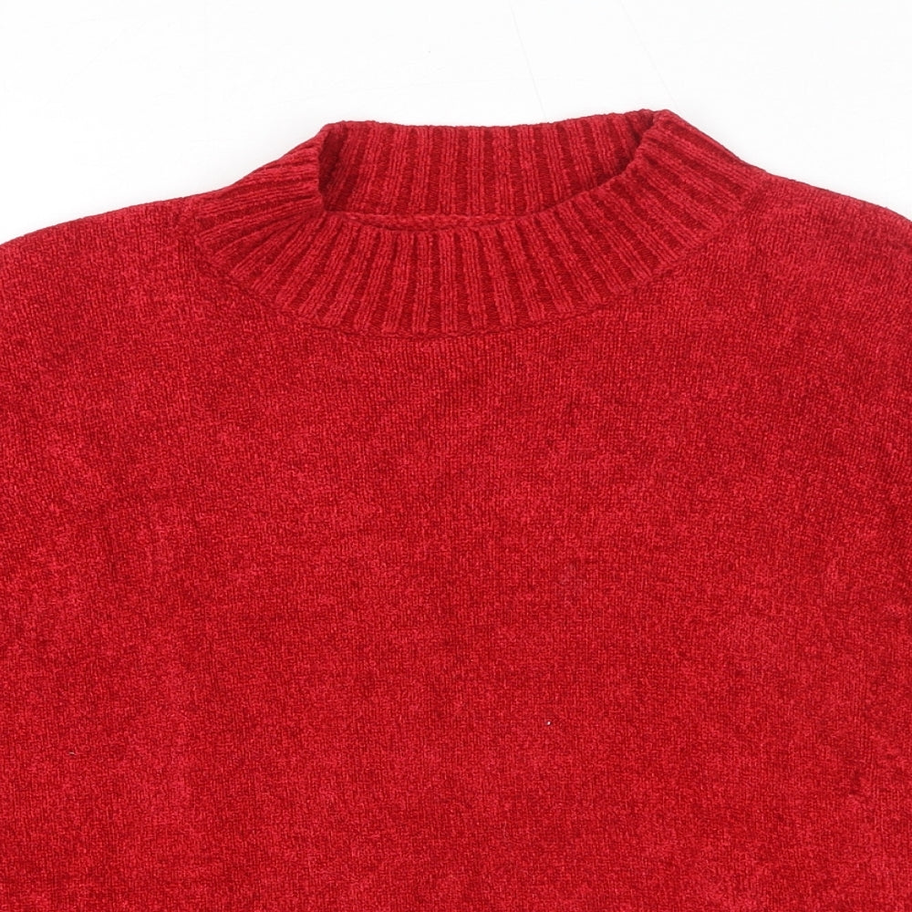 Marks and Spencer Womens Red Round Neck Viscose Pullover Jumper Size 16