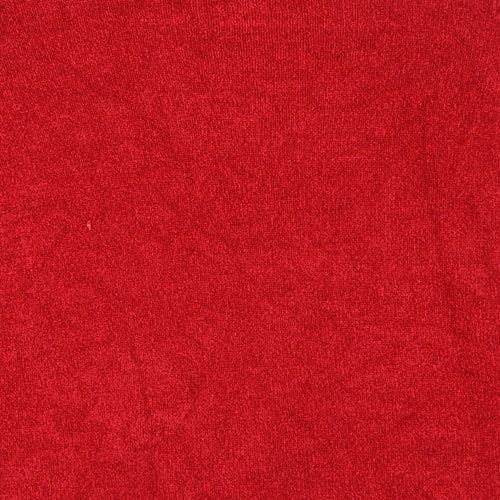 Marks and Spencer Womens Red Round Neck Viscose Pullover Jumper Size 16