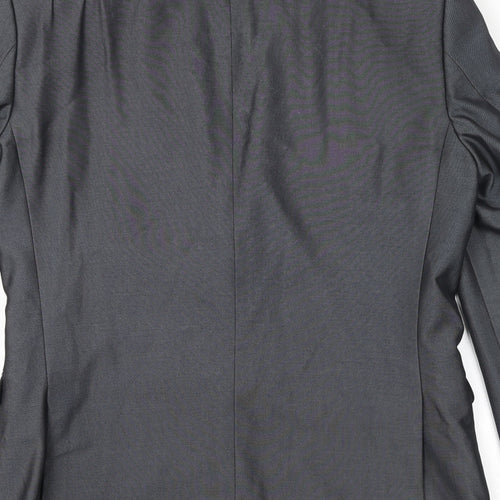 OneSixFive Mens Grey Polyester Jacket Suit Jacket Size 38 Regular