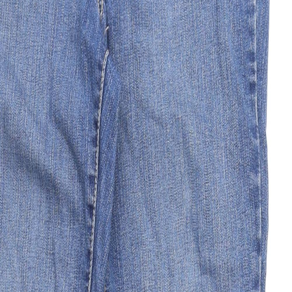 Gloria Vanderbilt Womens Blue Cotton Straight Jeans Size 6 Regular Zip