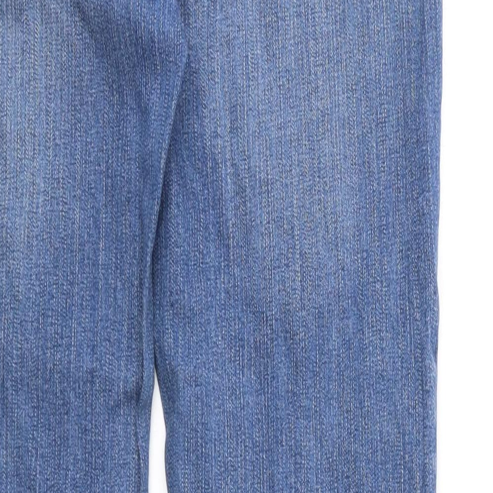 Gloria Vanderbilt Womens Blue Cotton Straight Jeans Size 6 Regular Zip
