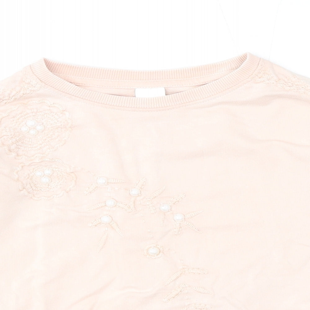 NEXT Girls Pink Cotton Pullover Sweatshirt Size 6 Years Pullover