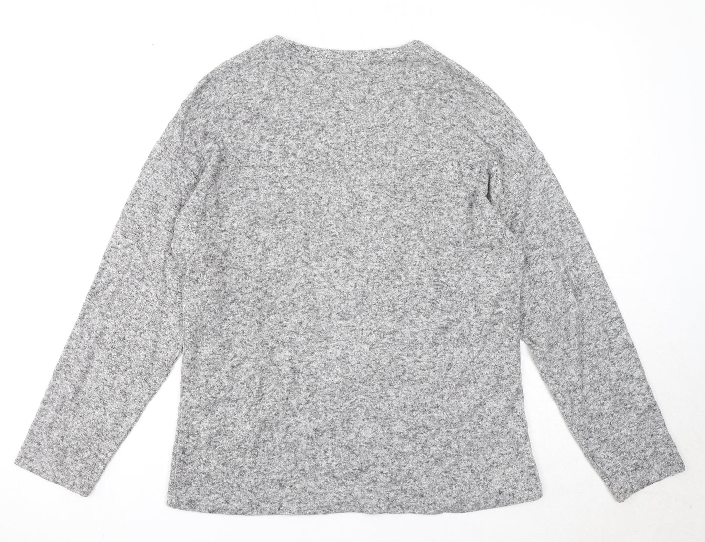 Sunday Womens Grey Round Neck Viscose Pullover Jumper Size M