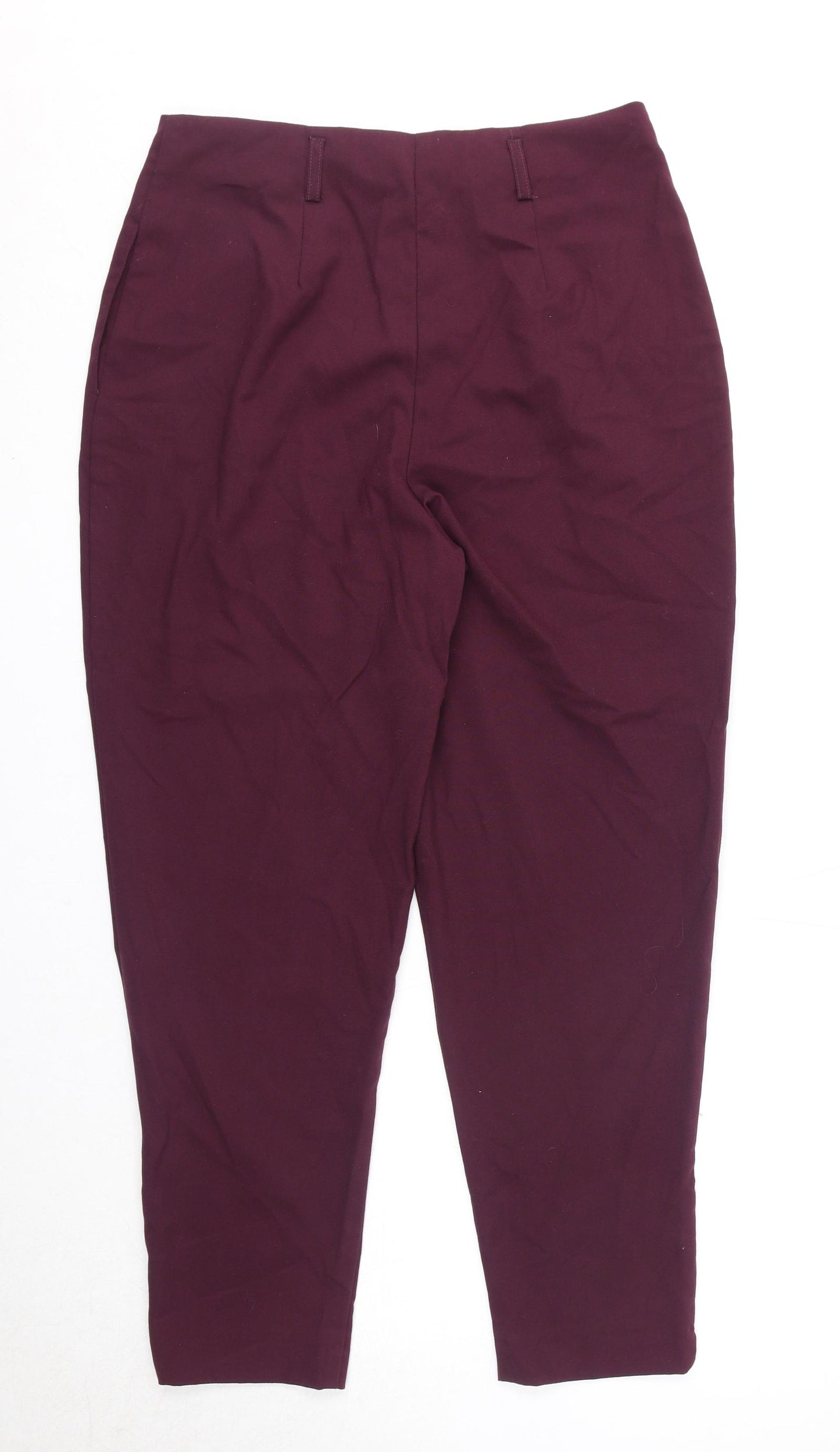 New Look Womens Purple Polyester Trousers Size 12 Regular Zip