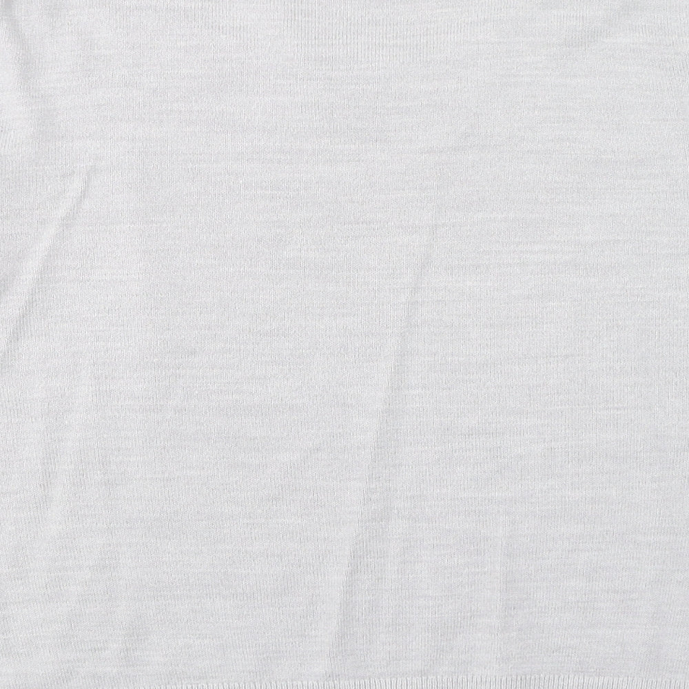 Marks and Spencer Womens Grey Round Neck Acrylic Pullover Jumper Size 16