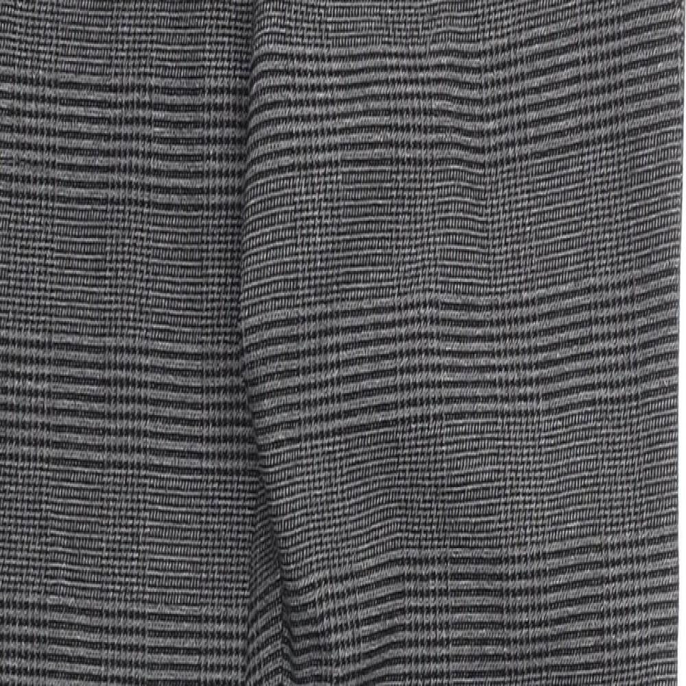 Dorothy Perkins Womens Black Check Viscose Trousers Size 8 Regular Zip