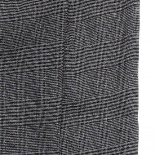 Dorothy Perkins Womens Black Check Viscose Trousers Size 8 Regular Zip