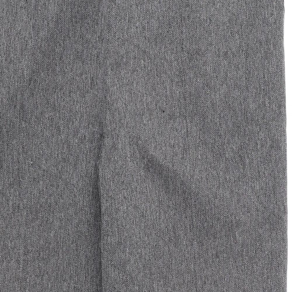 Marks and Spencer Womens Grey Polyester Trousers Size 14 Regular