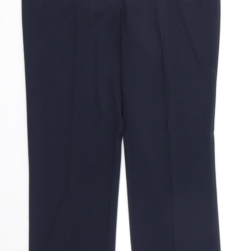 M&Co Womens Blue Polyester Trousers Size 10 Regular Zip