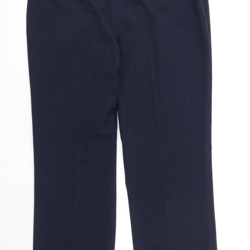 M&Co Womens Blue Polyester Trousers Size 10 Regular Zip