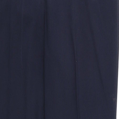 M&Co Womens Blue Polyester Trousers Size 10 Regular Zip