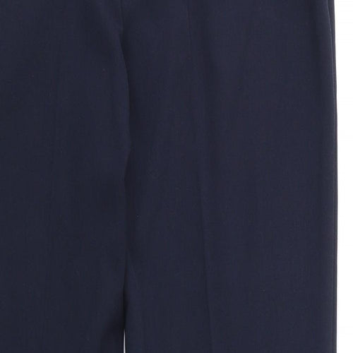 M&Co Womens Blue Polyester Trousers Size 10 Regular Zip