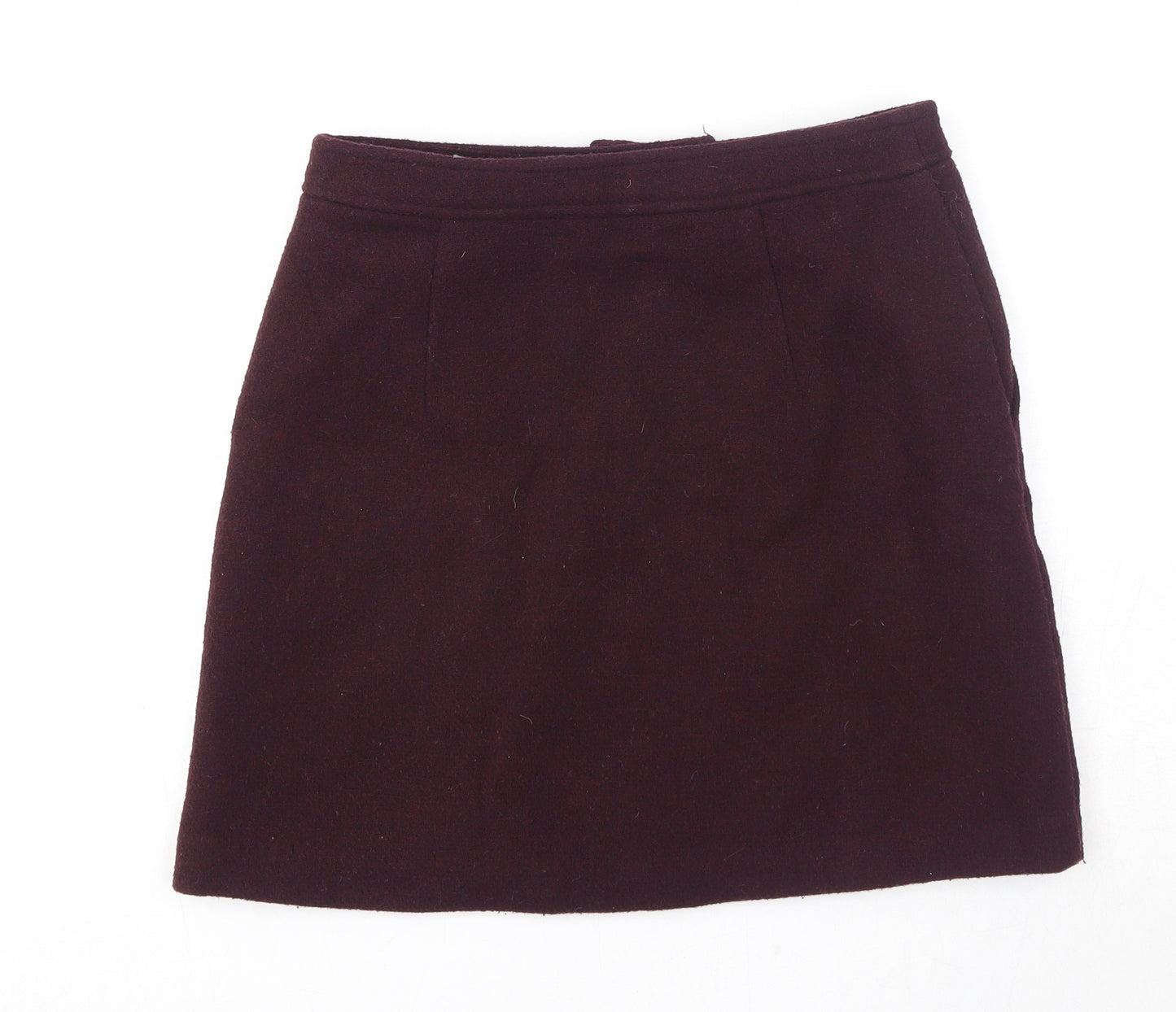 New Look Womens Purple Polyester A-Line Skirt Size 8 Zip