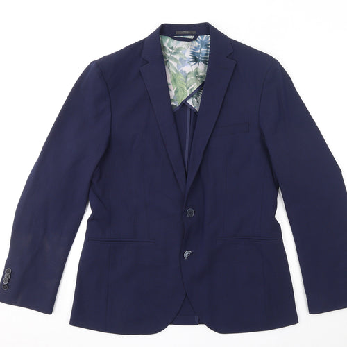 Marks and Spencer Mens Blue Polyester Jacket Suit Jacket Size 38 Regular