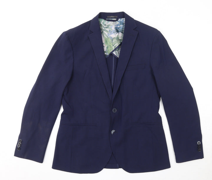 Marks and Spencer Mens Blue Polyester Jacket Suit Jacket Size 38 Regular