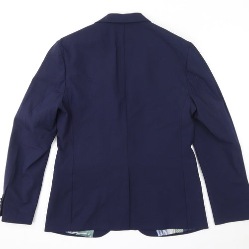Marks and Spencer Mens Blue Polyester Jacket Suit Jacket Size 38 Regular