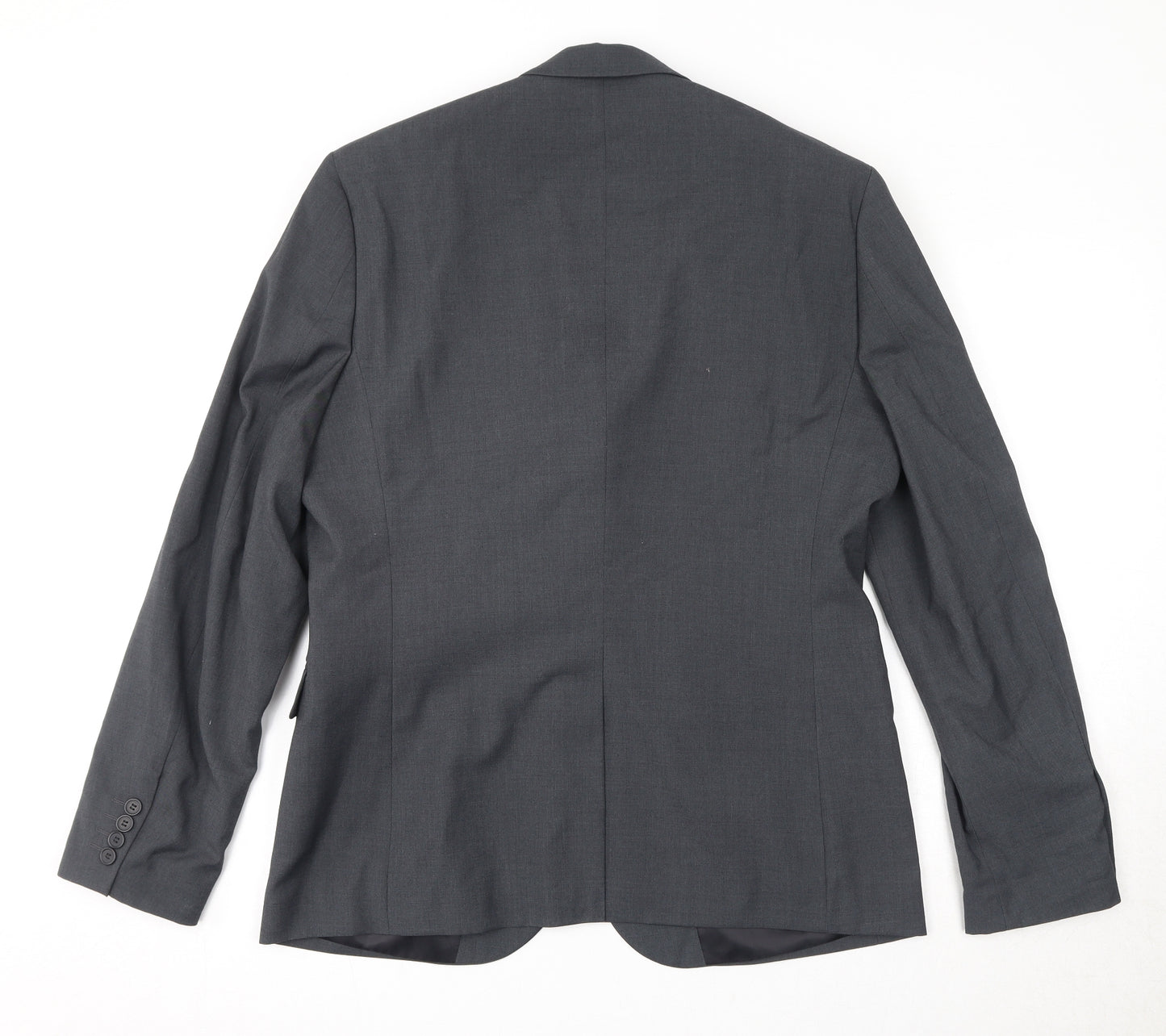 H&M Mens Grey Polyester Jacket Suit Jacket Size 52 Regular