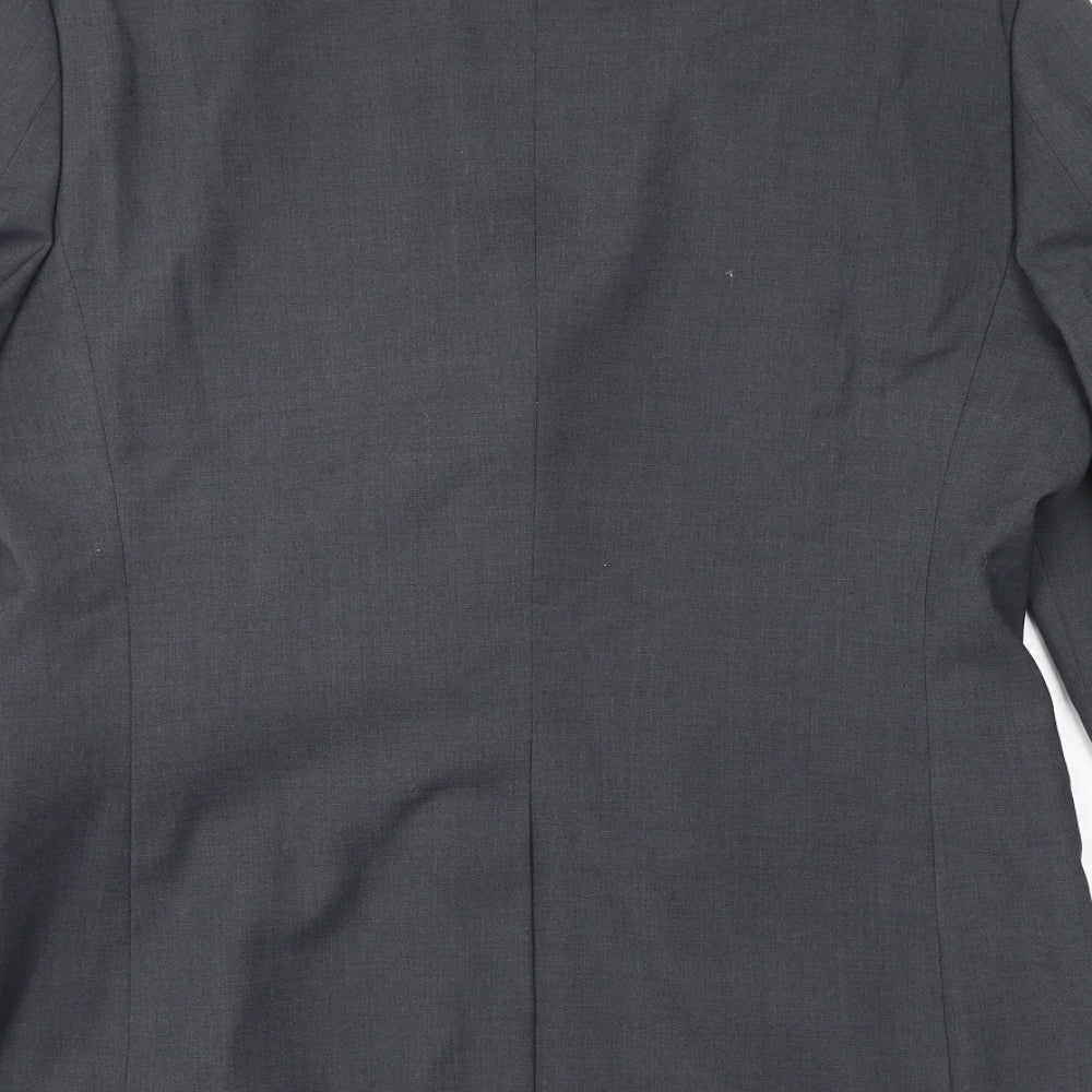 H&M Mens Grey Polyester Jacket Suit Jacket Size 52 Regular