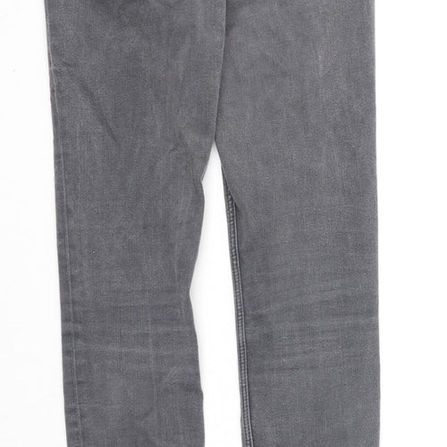 Zara Womens Grey Cotton Skinny Jeans Size 10 Regular Zip