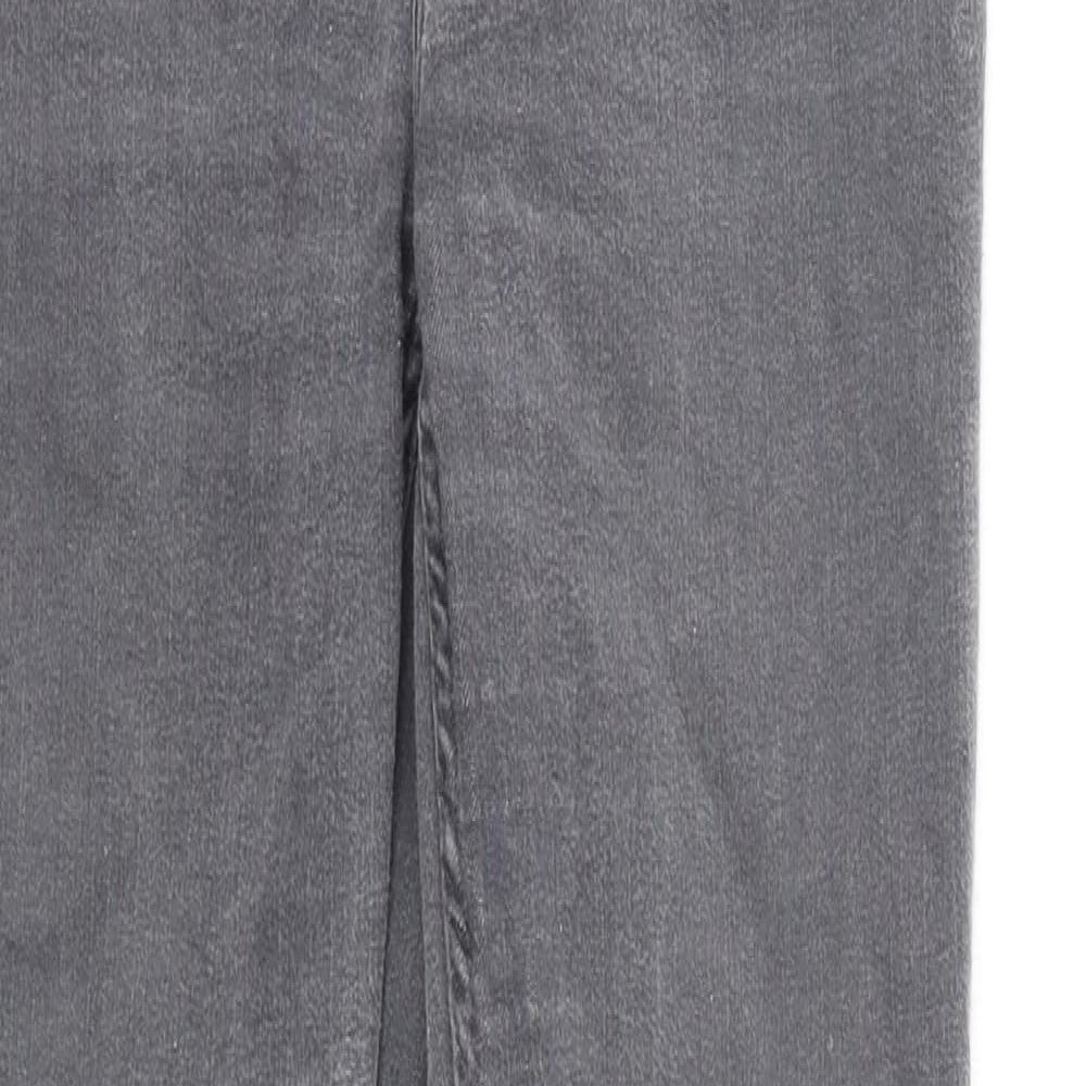 Zara Womens Grey Cotton Skinny Jeans Size 10 Regular Zip
