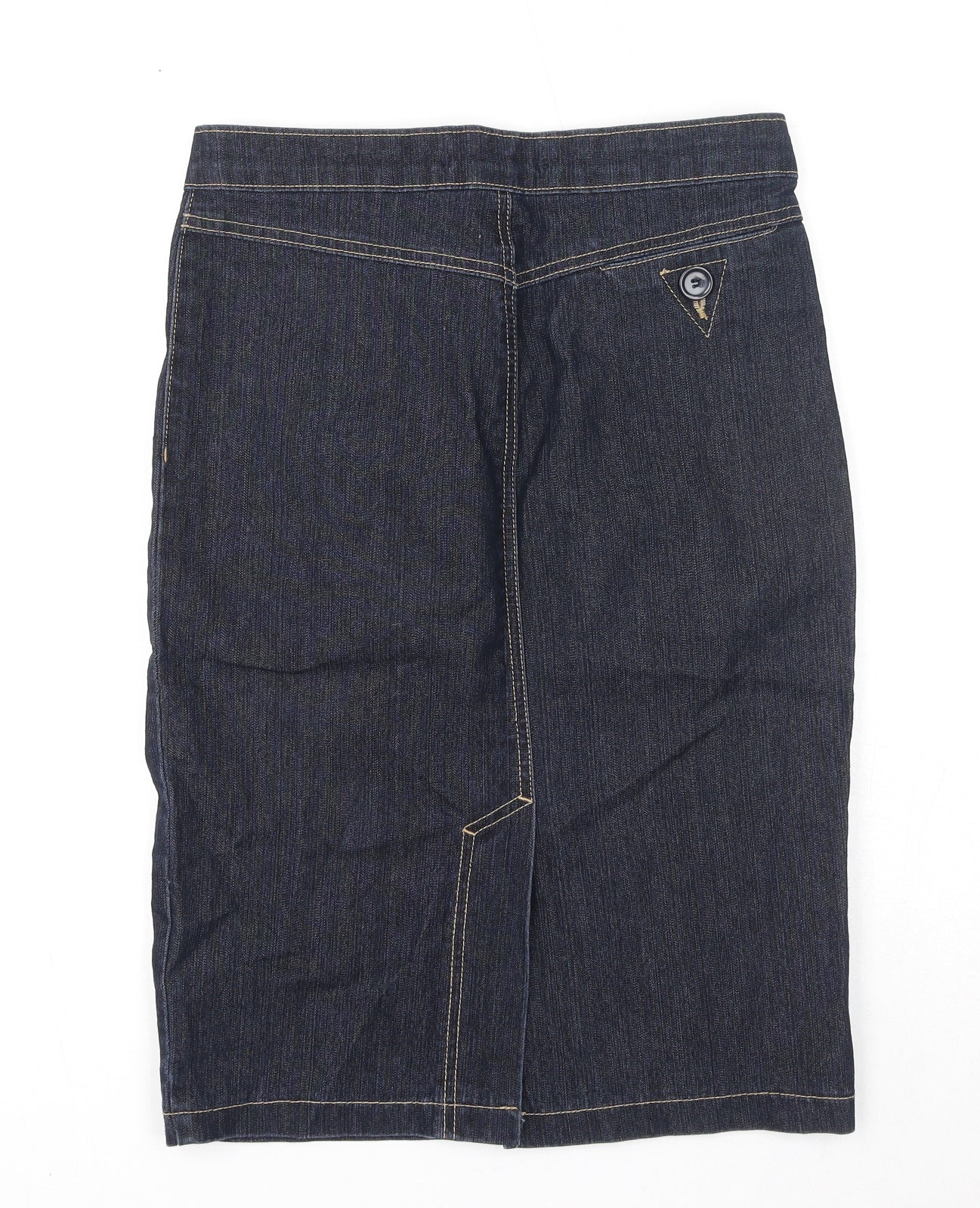 Falmer Womens Blue Cotton Straight & Pencil Skirt Size 8 Zip
