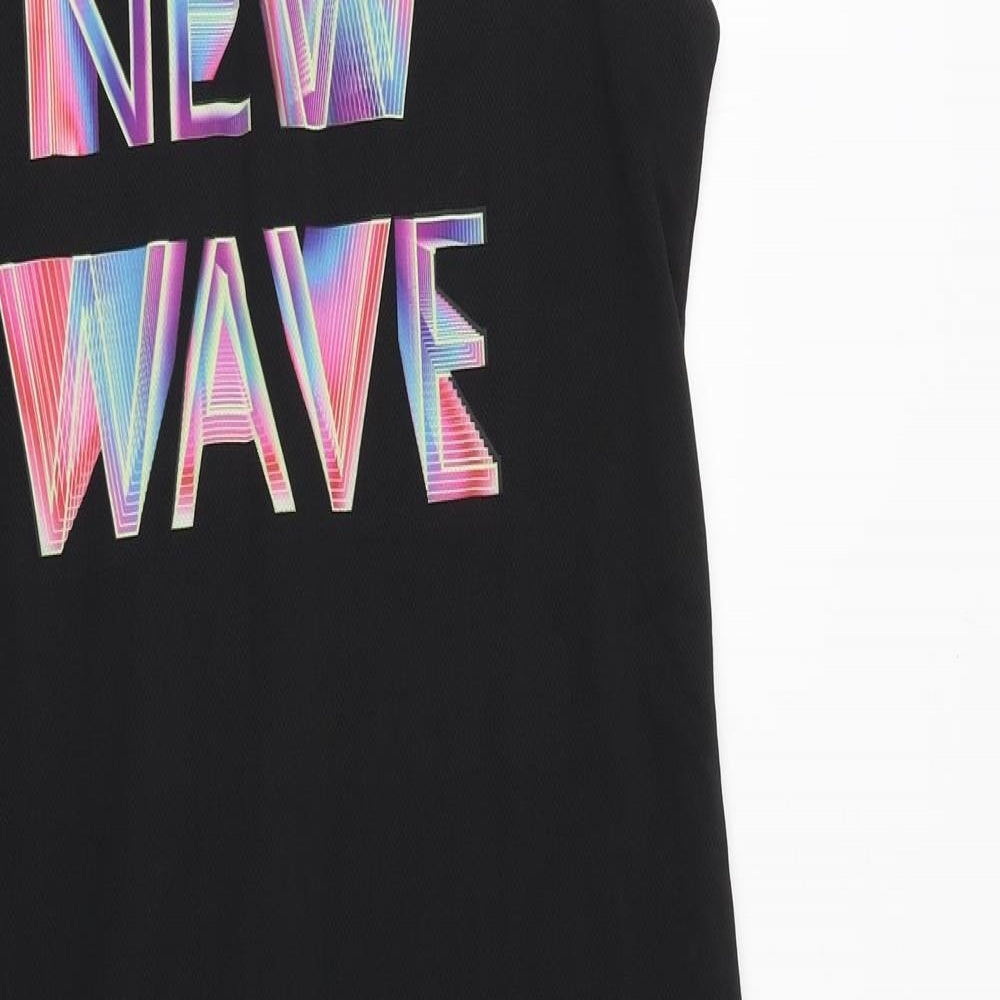 Clockhouse Womens Black Polyester Tank Dress Size L Round Neck Zip - New Wave