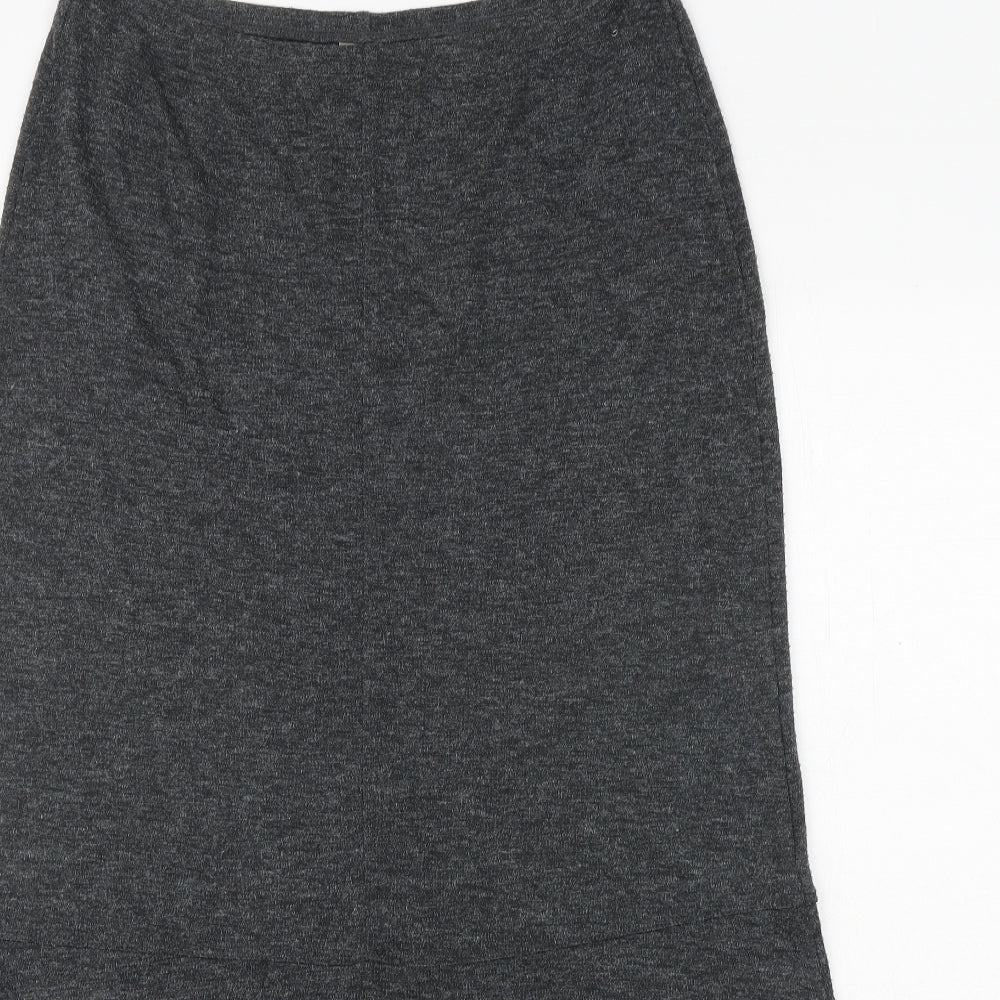 Woolworths Womens Grey Cotton Swing Skirt Size 14