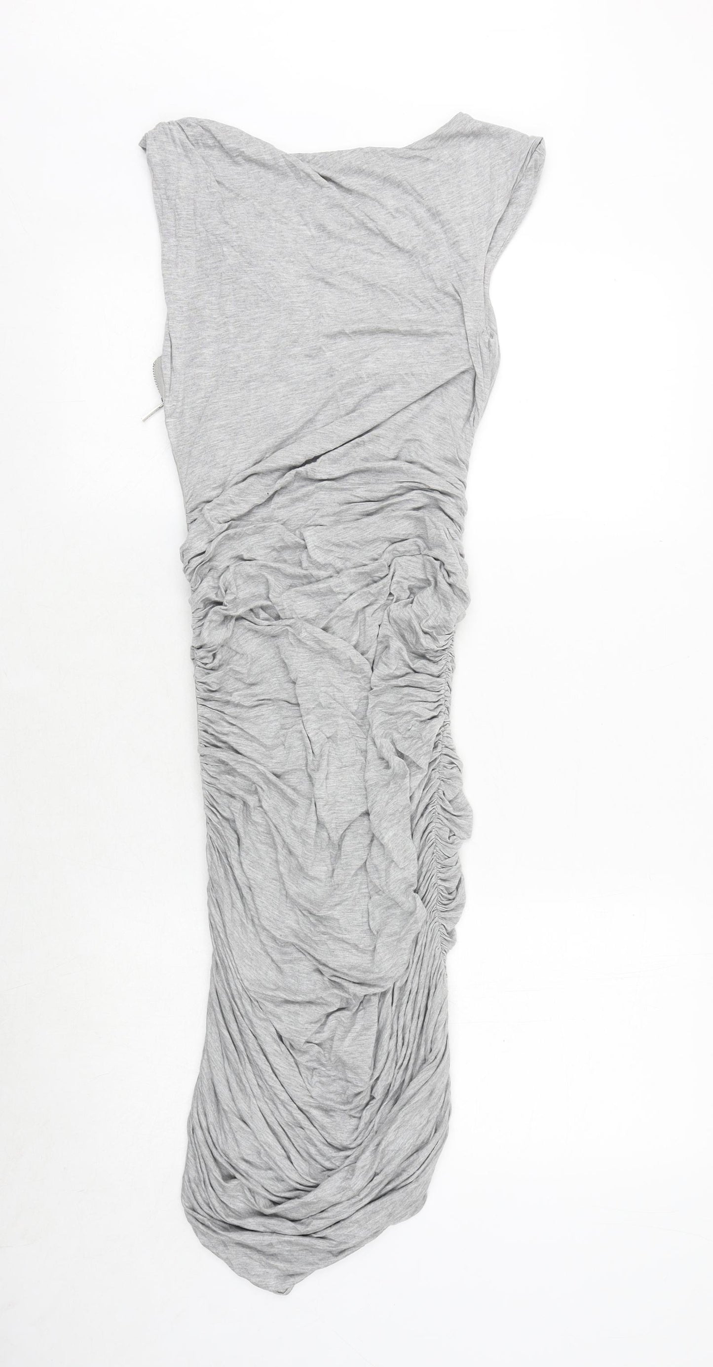 Karen Millen Womens Grey Polyester Shift Size 10 Round Neck Zip