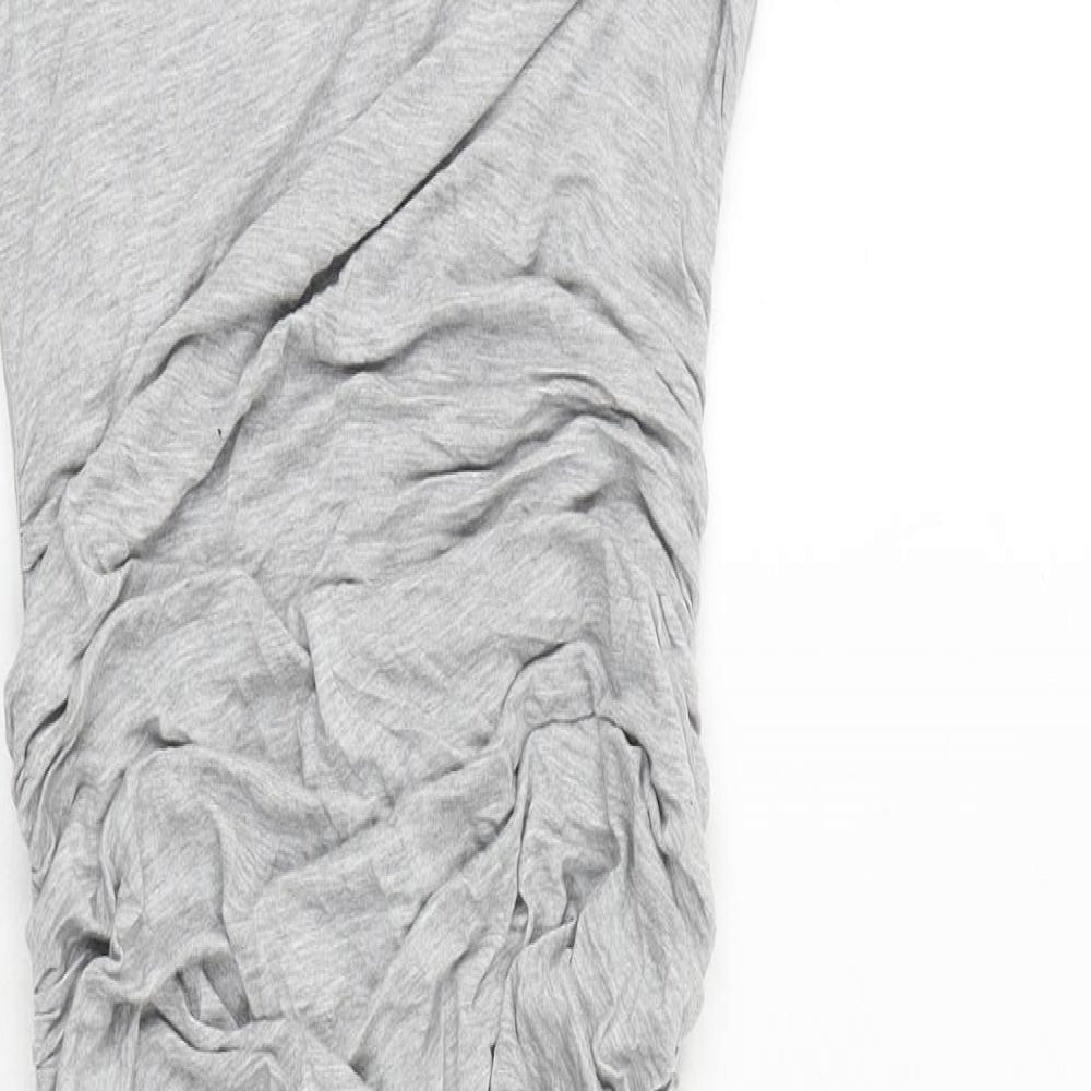 Karen Millen Womens Grey Polyester Shift Size 10 Round Neck Zip