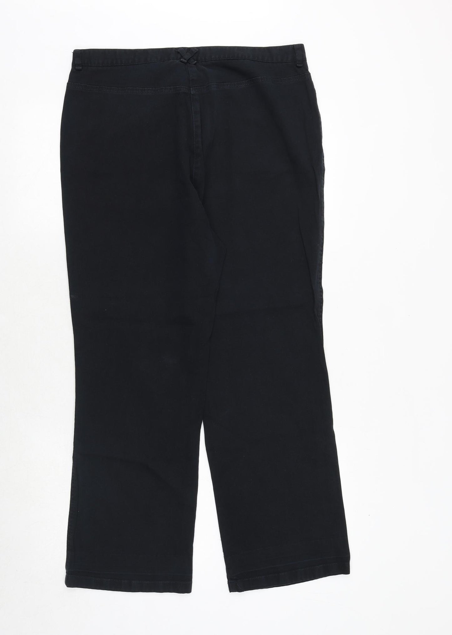 Berkertex Womens Black Cotton Straight Jeans Size 16 Regular Zip