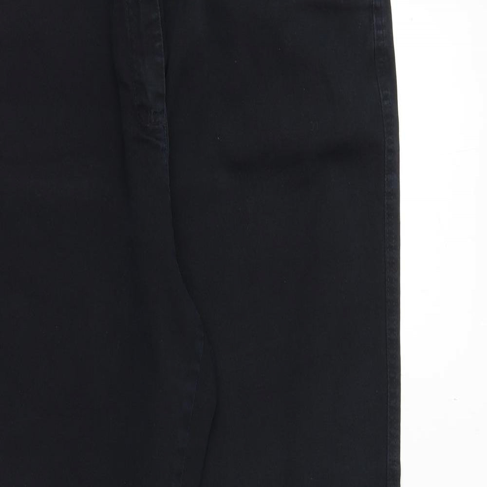 Berkertex Womens Black Cotton Straight Jeans Size 16 Regular Zip