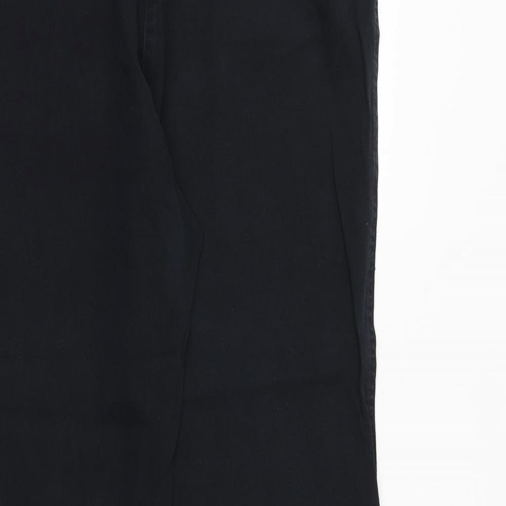 Berkertex Womens Black Cotton Straight Jeans Size 16 Regular Zip