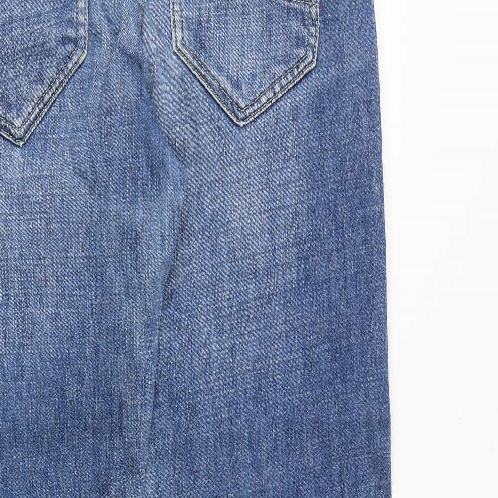Espirit Womens Blue Cotton Straight Jeans Size 16 Regular Zip