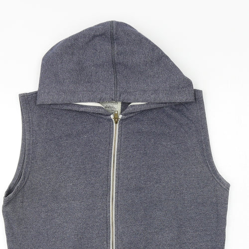 Brookhaven Mens Blue Cotton Full Zip Hoodie Size M