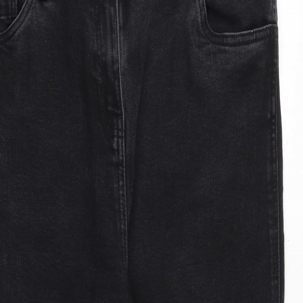 NEXT Womens Black Cotton Straight Jeans Size 18 Regular Zip