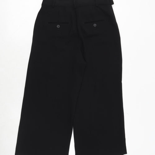 NEXT Womens Black Polyester Trousers Size 8 Regular Zip