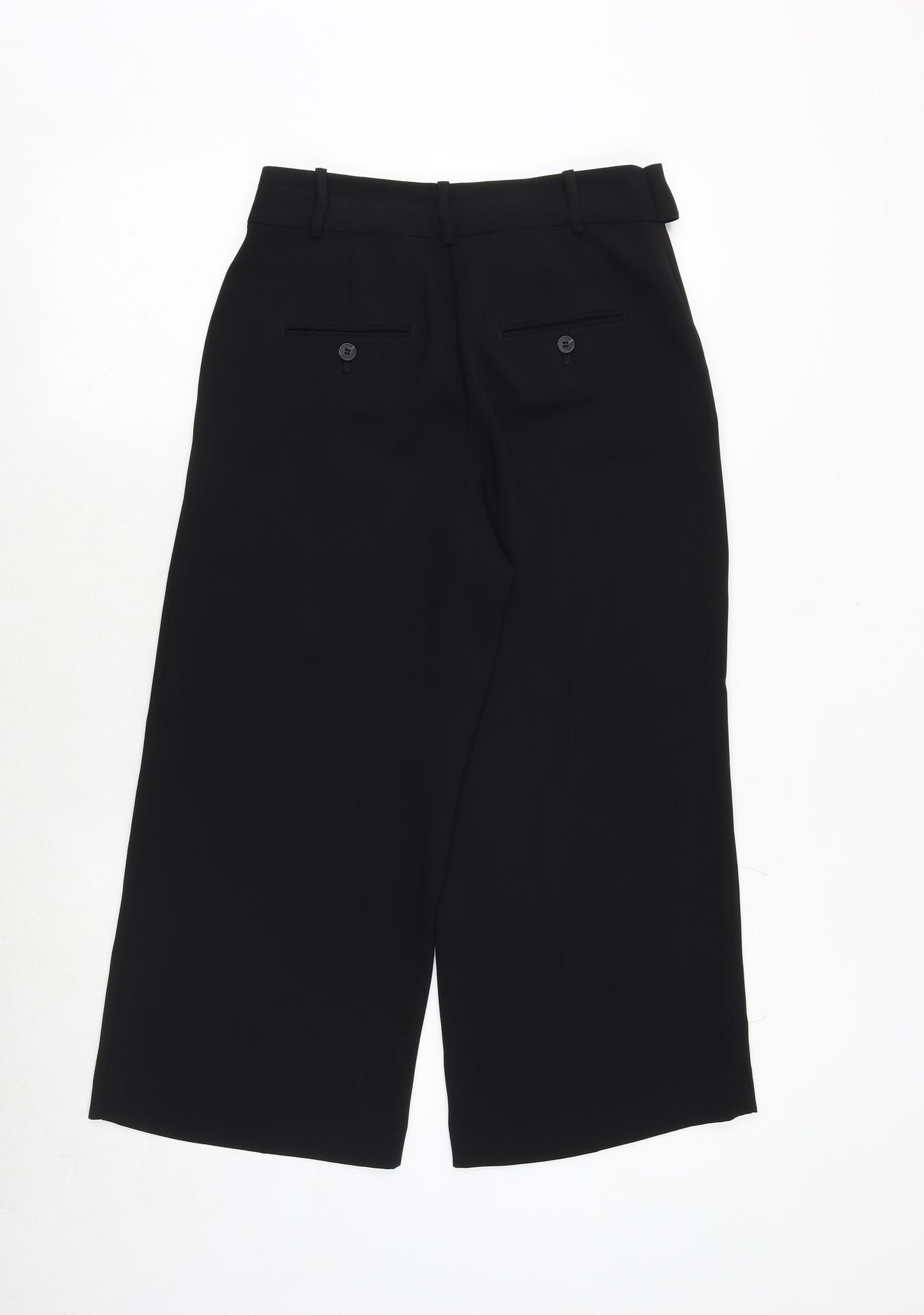 NEXT Womens Black Polyester Trousers Size 8 Regular Zip
