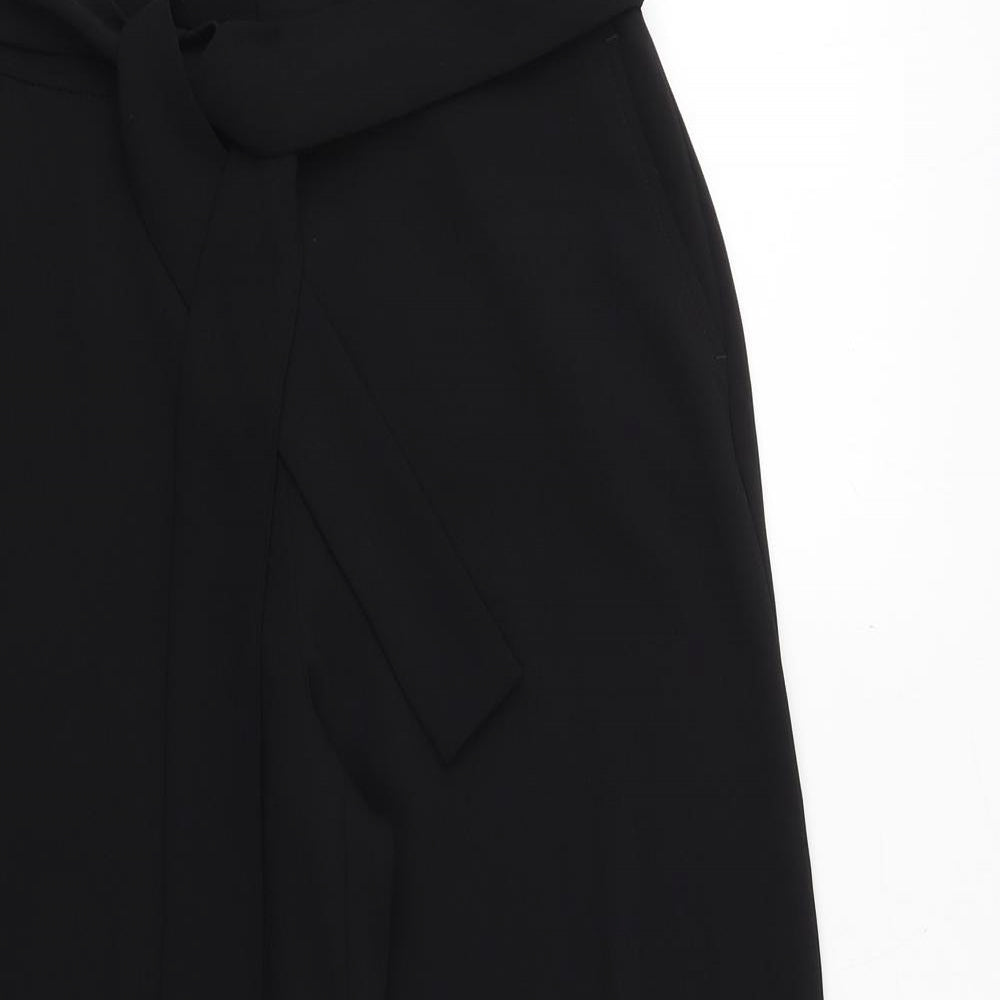 NEXT Womens Black Polyester Trousers Size 8 Regular Zip